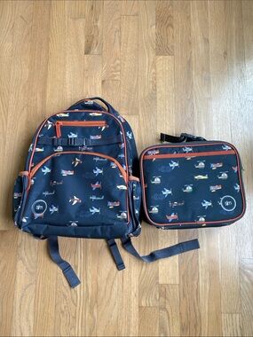 Simple Modern Kids Navy Blue Airplane Backpack and Lunchbox Set